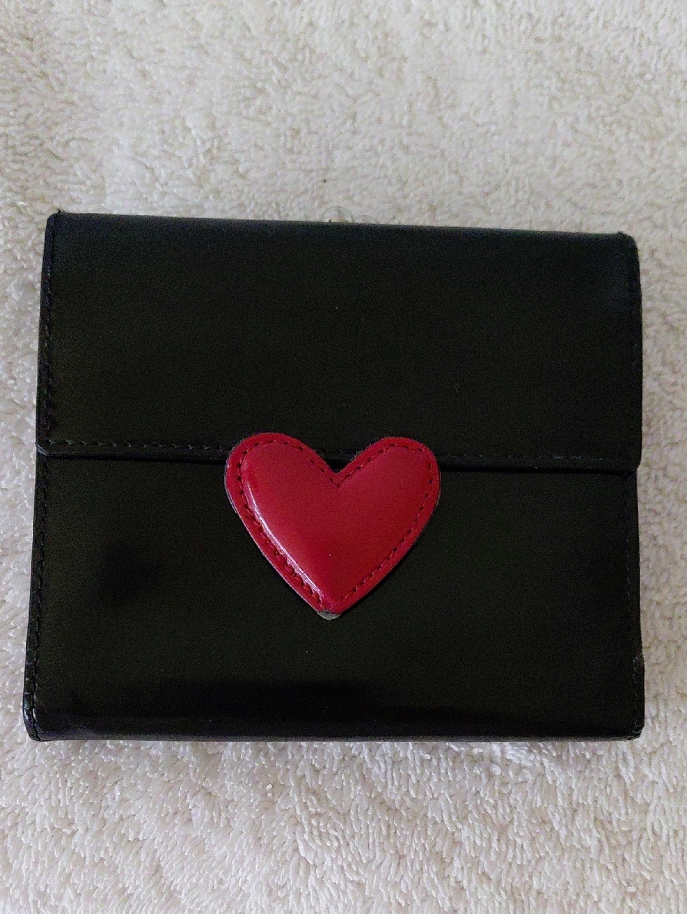 Moschino Black Women's Wallet with Red Heart Accent